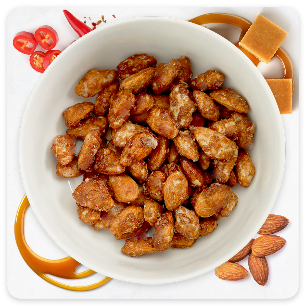 Almonds Caramel Coated Hot & Spicy