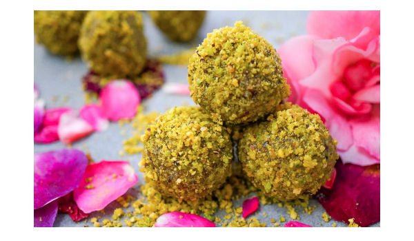 Cardamom Pistachio Rose Energy Bites