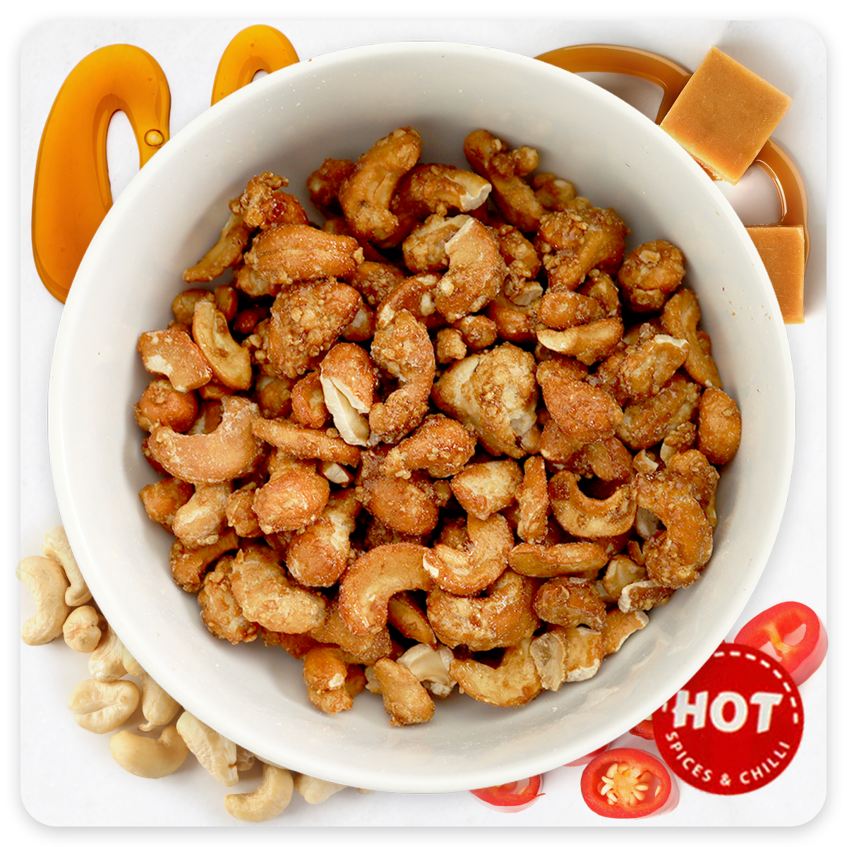 Cashews Caramel Coated - Hot & Spicy