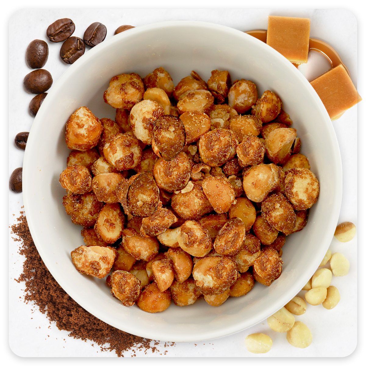 Macadamias Caramel Coated & Coffee Glazed